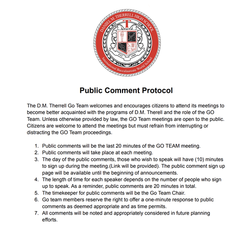 Public Comment Protocol